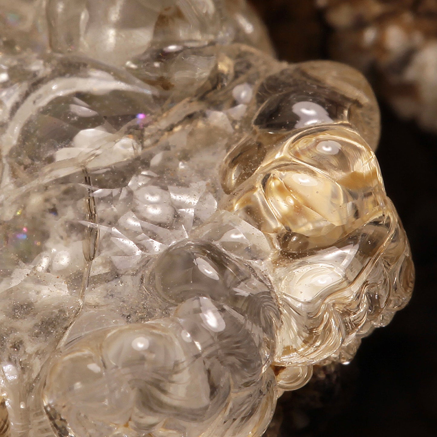 Opal-AN (Hyalite Opal) with Carbonate-rich Fluorapatite (var: Staffelite)