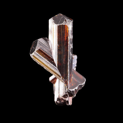Rutile 
(superb GEMMY{!} reticulated "floater" twinned crystal group)
