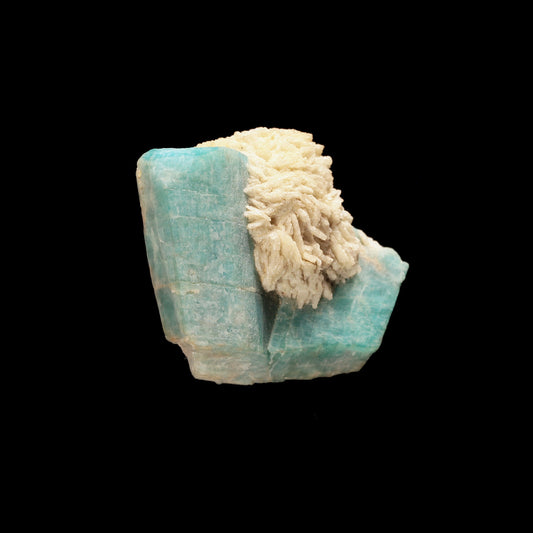 Microcline (var: Amazonite)  with Albite (variety Cleavelandite)