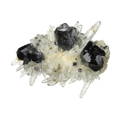 Cassiterite and Quartz with Smoky Quartz Phantoms