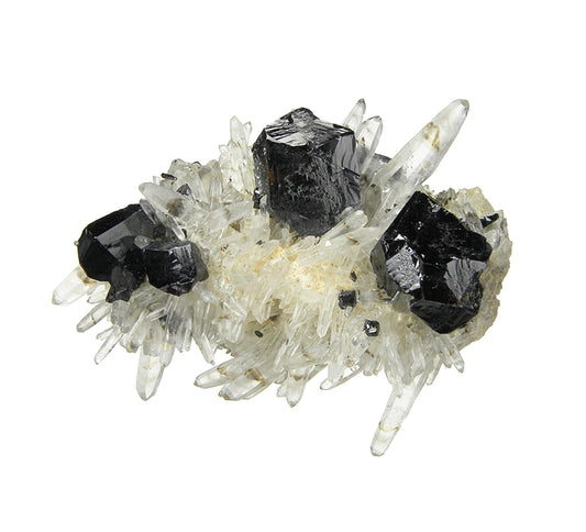 Cassiterite and Quartz with Smoky Quartz Phantoms