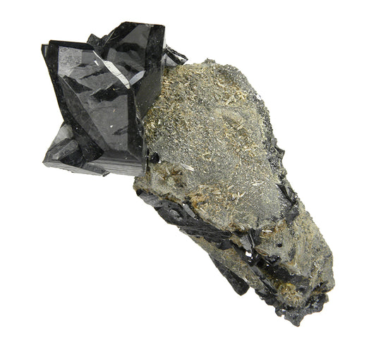 Ferberite 
(rare doubly terminated twin) on matrix!