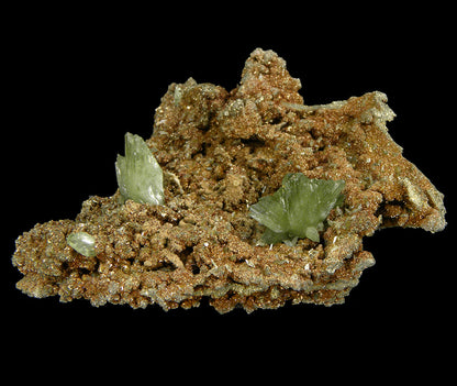 Ludlamite on Limonite and Pyrite