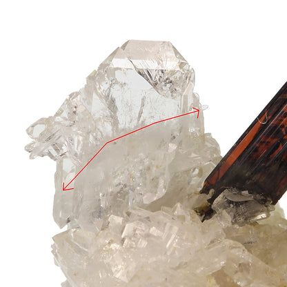 Brookite with "Faden" Quartz