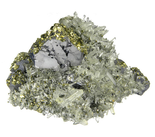 Galena with Chalcopyrite and Quartz