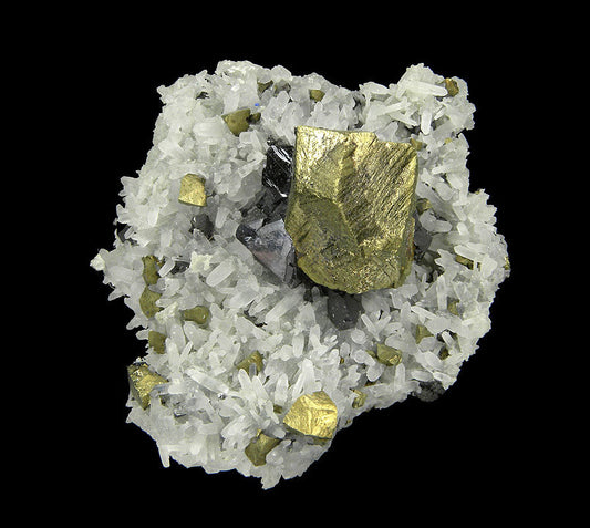 Chalcopyrite with Sphalerite on Quartz