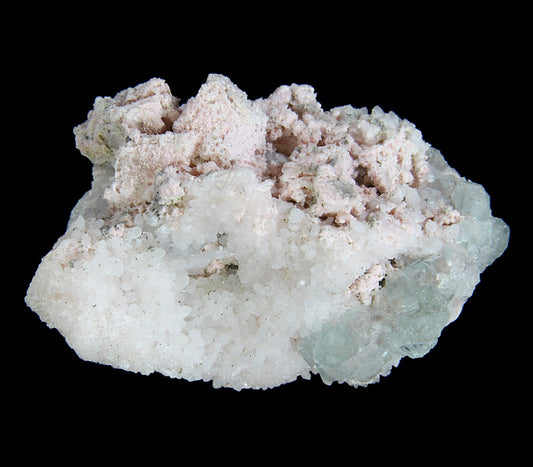 Rhodochrosite with Fluorite and Quartz