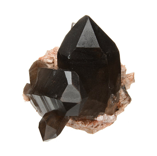 Quartz (var: Smoky) on Microcline