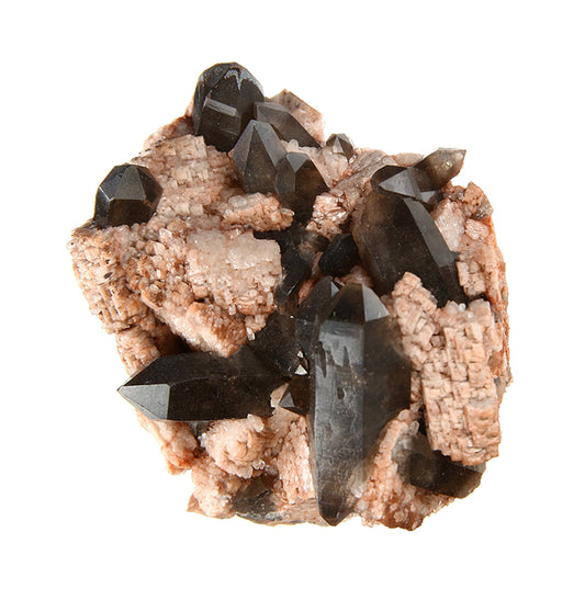 Quartz (var: Smoky) on Microcline