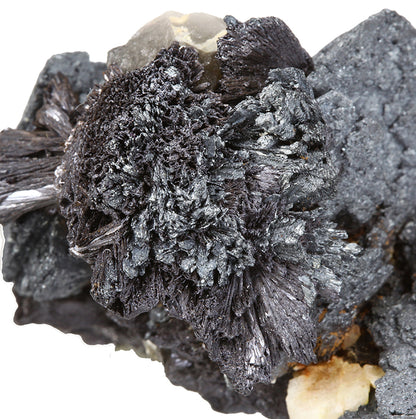 Hematite pseudomorphs after Siderite with Goethite and Quartz (var: Smoky)