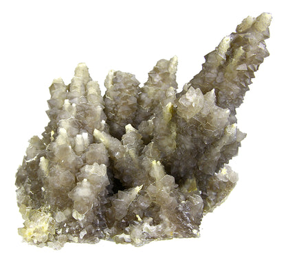 Chalcedony on Smoky Quartz “casts” after Laumontite