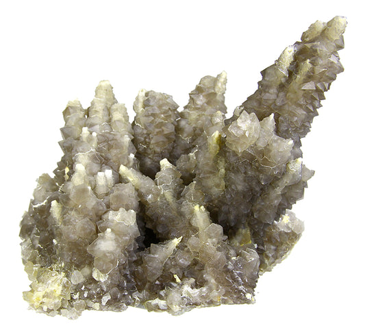 Chalcedony on Smoky Quartz “casts” after Laumontite