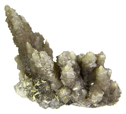 Chalcedony on Smoky Quartz “casts” after Laumontite