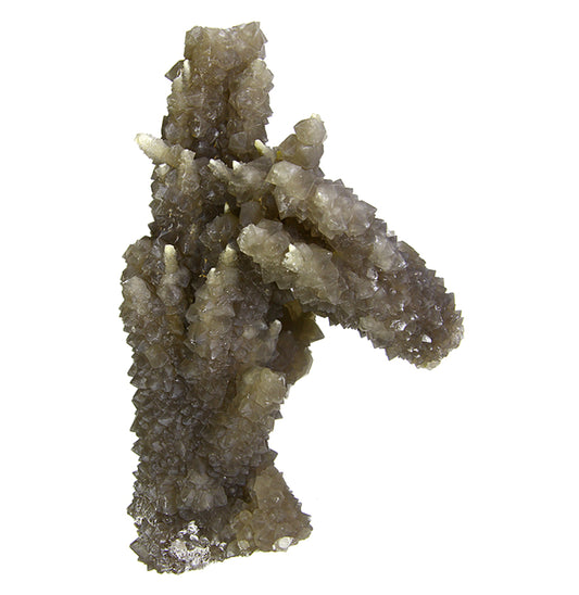 Chalcedony on Smoky Quartz “casts” after Laumontite