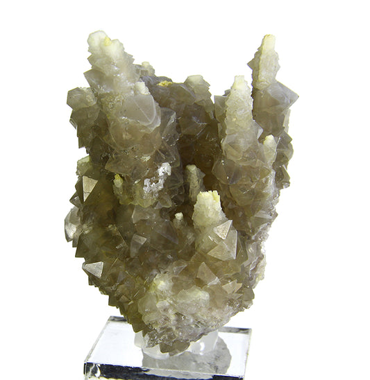 Chalcedony on Smoky Quartz “casts” after Laumontite
