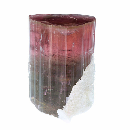 Tourmaline with Stilbite  
(Doubly terminated)