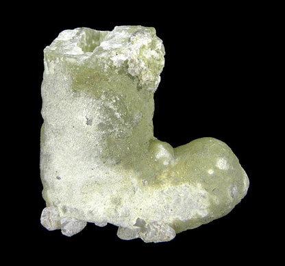 Prehnite “BOOT”-shaped cast after Anhydrite with Calcite