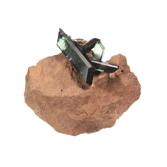 Vivianite 
(doubly terminated) on matrix