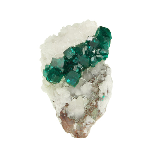 Dioptase on Calcite